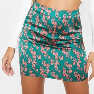 PLT Satin floral skirt